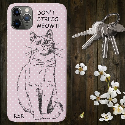 Länderkatze Nicht Stress MEOWT Pink Polka Dot Case-Mate iPhone Hülle