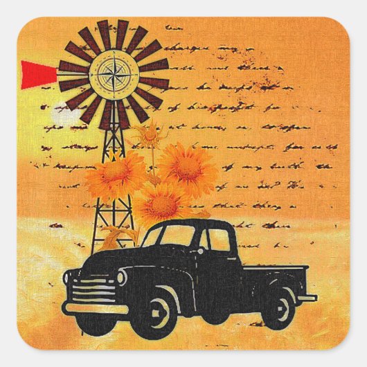 Länderleben Quadratischer Aufkleber (Vorderseite)