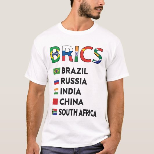 Länderliste der Brics, Brikettflagge T-Shirt (Vorderseite)