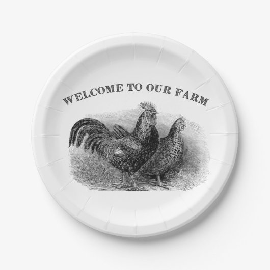 Länderliste und Hähnchen Pappteller (Vorderseite)