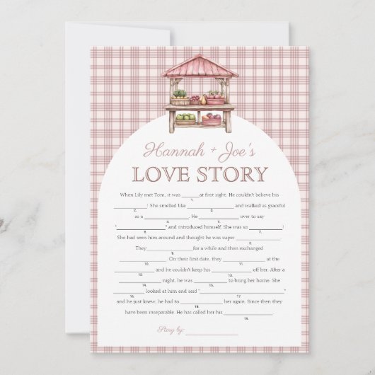 Ländermarkt Brautparty Liebe Story Game Card Einladung (Vorderseite)