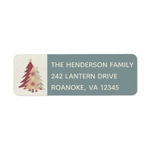 Ländermuster Weihnachtsbaumen - Adressetikett (Vorne)
