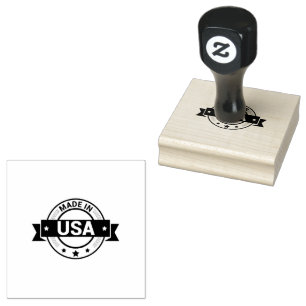 Ländername MADE IN USA Text Jet Black Tinte Export Gummistempel