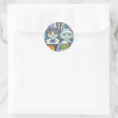 LÄNDERPILGRIMEN, ERNTEDANK-RABBIT-STICKER RUNDER AUFKLEBER (Tasche)