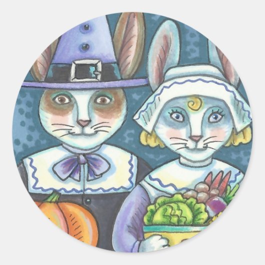 LÄNDERPILGRIMEN, ERNTEDANK-RABBIT-STICKER RUNDER AUFKLEBER (Vorderseite)