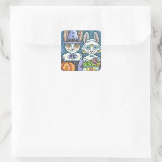 LÄNDERPILGRIMEN, ERNTEDANK RABBIT STICKERS Squ (Tasche)