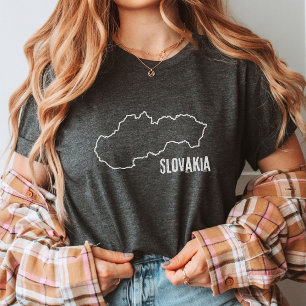 Länderplan Slowakische Landgrenze - Form T-Shirt