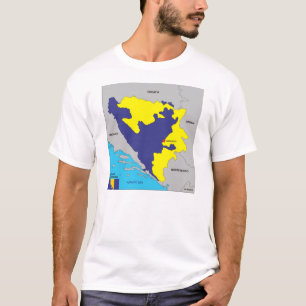 Länderpolitische Landkarte von Bosnien und Herzego T-Shirt