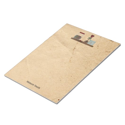 Länderprimitive Großbuchstaben Notizblock (angewinkelt)