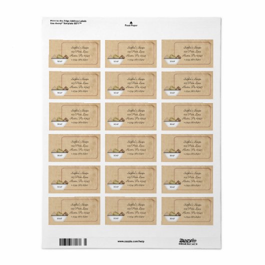 Länderseifengeschäft Adressaufkleber (Vorne)