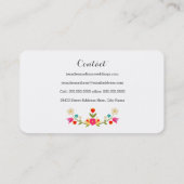 Länderspezifische Blume Visitenkarte (Rückseite)