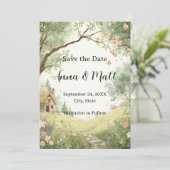 Länderspezifische Hütte Save the Date | Aquarellpi (Stehend Vorderseite)