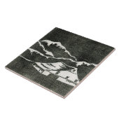 Länderstall in Weiß auf schwarzem Hintergrund Fliese (Seite)