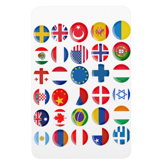 Ländersymbole Set Magnet (Vertikal)