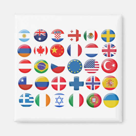 Ländersymbole Set Magnet (Vorne)