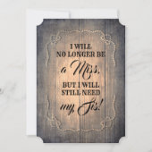 Länderübersicht / Vorschlag für eine Trauzeugin Einladung (Vorderseite)