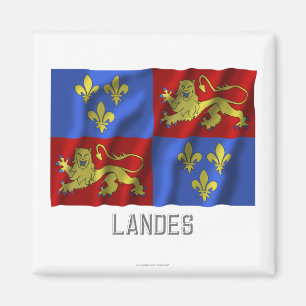 Landes, die Flagge mit Namen wellenartig bewegen Magnet