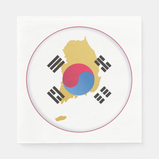 Landesfarben Südkoreas Serviette (Vorderseite)