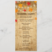 Landesfeierungsprogramm für Hochzeit im Herbst Programm (Rückseite)