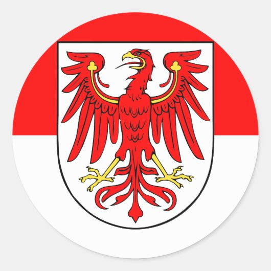 Landesflagge Brandenburg Runder Aufkleber (Vorderseite)