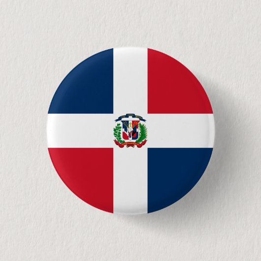 Landesflagge der Dominikanischen Republik Button (Vorderseite)