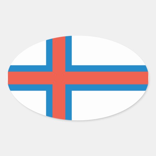 Landesflagge der Färöer Ovaler Aufkleber (Vorderseite)