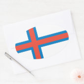 Landesflagge der Färöer Ovaler Aufkleber (Umschlag)