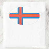 Landesflagge der Färöer Ovaler Aufkleber (Tasche)