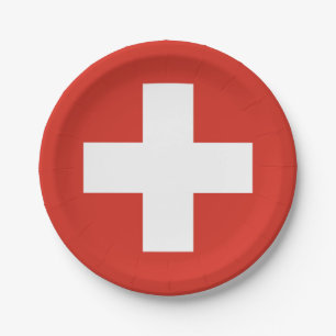 Landesflagge der Schweiz Pappteller