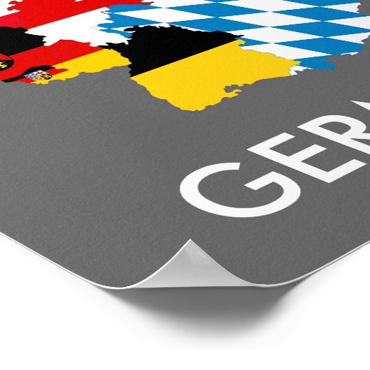 Landesflagge für deutsche Regionen mit Symbol Poster (Ecke)