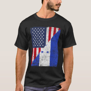 Landesflagge halb USA halb Honduras T-Shirt