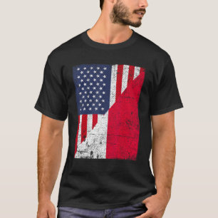 Landesflagge halb USA halb Polen T-Shirt