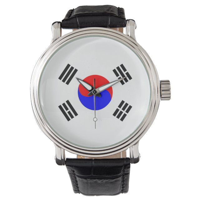 Landesflagge Südkorea Armbanduhr (Vorderseite)