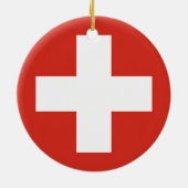 Landesflagge Symbol Armee Miliz Keramik Ornament (Hinten)