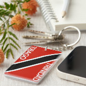 Landesflagge-Textname Trinidads Tobago Schlüsselanhänger (Vorderseite rechts)