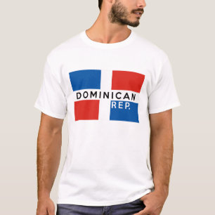 Landesflaggesymbol-Namentext der Dominikanischen T-Shirt