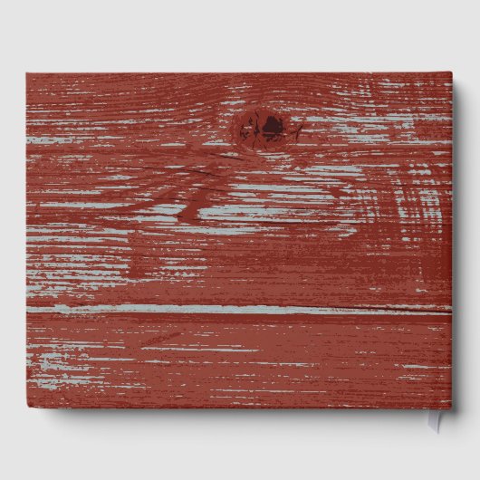 Landeshochzeit | Rotes Rustikales Barnholzkörnchen Gästebuch (Rückseite)