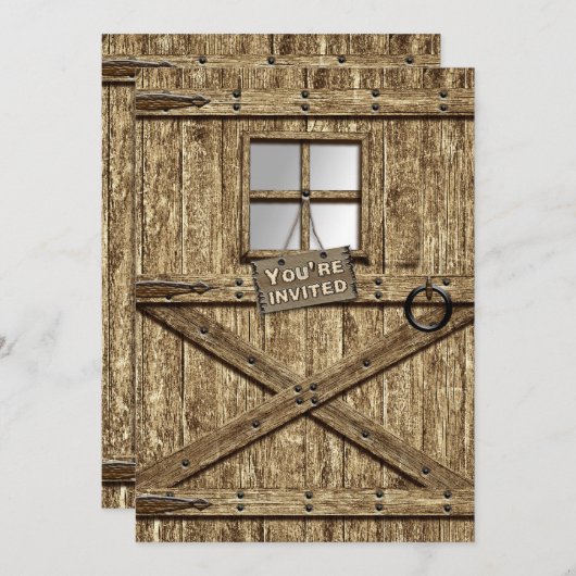 LANDESINVITATION - RUSTISCHE TÜR EINLADUNG (Vorne/Hinten)