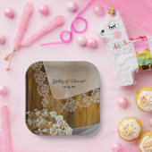 Landesvorstand und Blume-Hochzeit Pappteller (Party)