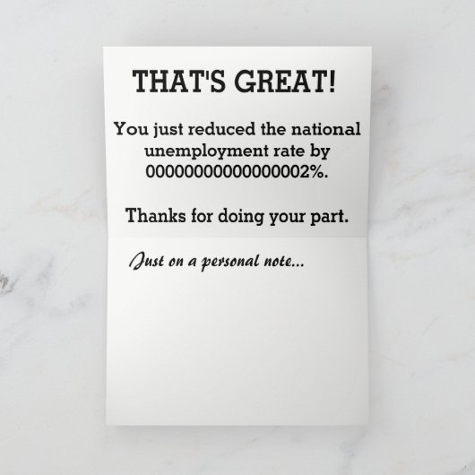 LANDETE einen JOB, Karte (Innenseite)