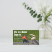 Landflucht | Gardener Mowing Lawn Visitenkarte (Stehend Vorderseite)