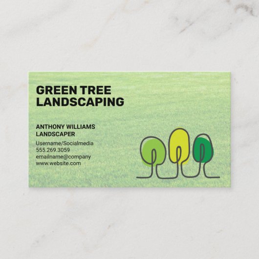 Landflucht | Gras | Baumlogo Visitenkarte (Vorderseite)