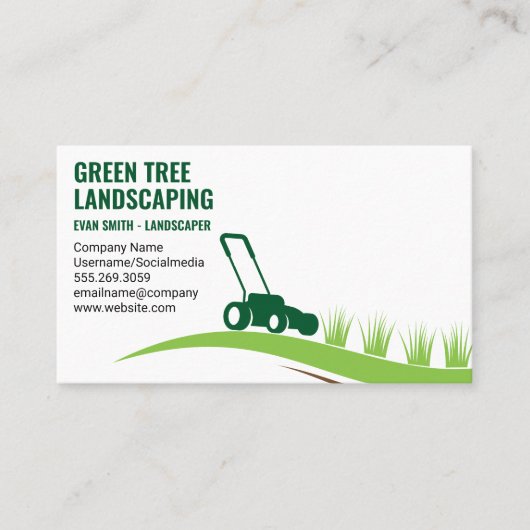 Landflucht | Rasenmäher schneiden Gras Visitenkarte (Vorderseite)