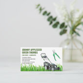 Landflucht | Rasenmäher und Schafe Visitenkarte (Stehend Vorderseite)