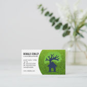 Landflucht | Tree House-Logo Visitenkarte (Stehend Vorderseite)