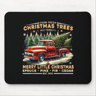 Landfrische Weihnachtsbäume im Vintage-LKW-Design Mousepad