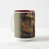 Landfuchs bewässert Gemüsegarten Zweifarbige Tasse (Vorderseite Links)