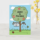 Landgarten Apfelbaum Hochzeit Karte (Gelbe Blume)