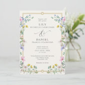 Landgarten Florale QR-Code-Hochzeit Einladung (Stehend Vorderseite)