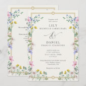 Landgarten Florale QR-Code-Hochzeit Einladung (Vorne/Hinten)